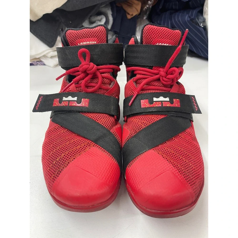 Nike LeBron Soldier 9 University Red Black White 749417-606 Mens 11.5 Basketball